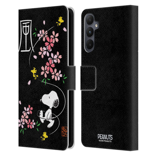 Peanuts Oriental Snoopy Cherry Blossoms Leather Book Wallet Case Cover For Samsung Galaxy A05s
