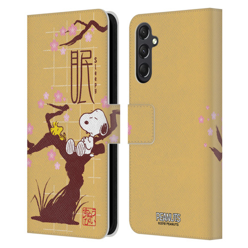 Peanuts Oriental Snoopy Sleepy Leather Book Wallet Case Cover For Samsung Galaxy A24 4G / M34 5G