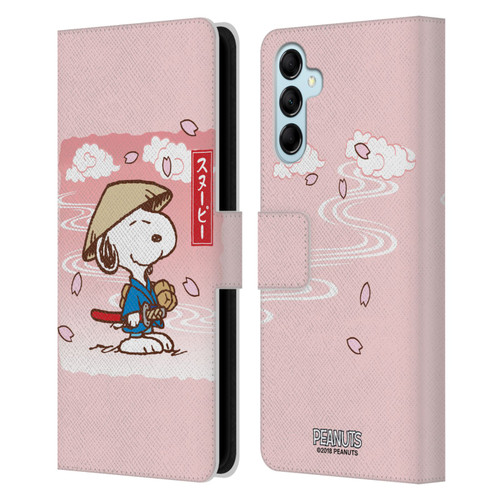 Peanuts Oriental Snoopy Samurai Leather Book Wallet Case Cover For Samsung Galaxy M14 5G