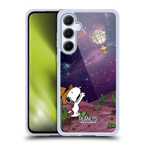 Peanuts Snoopy Space Cowboy Nebula Balloon Woodstock Soft Gel Case for Samsung Galaxy A55 5G