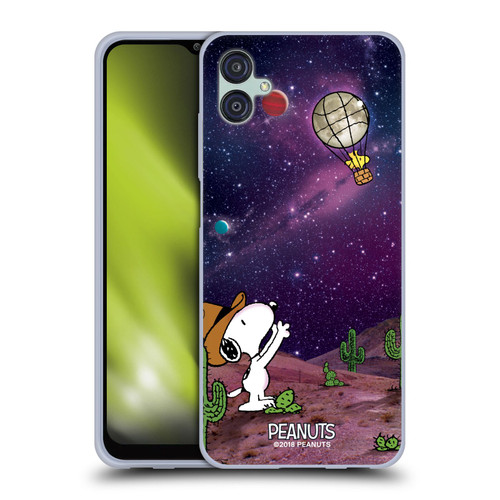 Peanuts Snoopy Space Cowboy Nebula Balloon Woodstock Soft Gel Case for Samsung Galaxy M04 5G / A04e