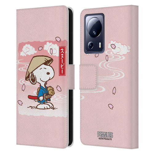 Peanuts Oriental Snoopy Samurai Leather Book Wallet Case Cover For Xiaomi 13 Lite 5G