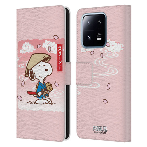 Peanuts Oriental Snoopy Samurai Leather Book Wallet Case Cover For Xiaomi 13 Pro 5G