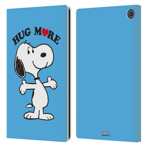 Peanuts Snoopy Hug More Leather Book Wallet Case Cover For Amazon Fire Max 11 2023