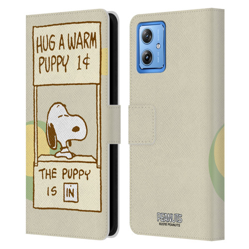 Peanuts Snoopy Hug Warm Leather Book Wallet Case Cover For Motorola Moto G54 5G