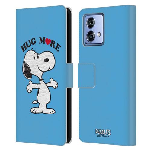 Peanuts Snoopy Hug More Leather Book Wallet Case Cover For Motorola Moto G84 5G