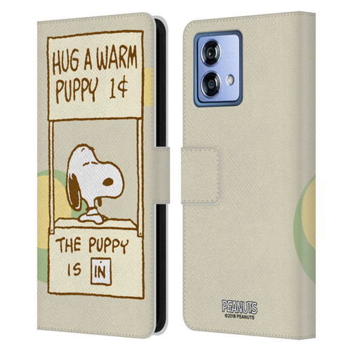 Peanuts Snoopy Hug Warm Leather Book Wallet Case Cover For Motorola Moto G84 5G