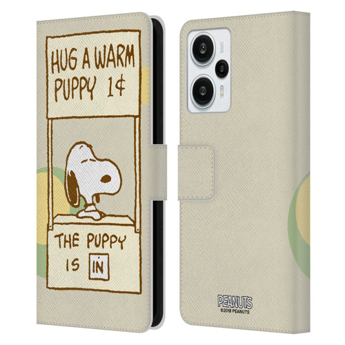 Peanuts Snoopy Hug Warm Leather Book Wallet Case Cover For Xiaomi Redmi Note 12T
