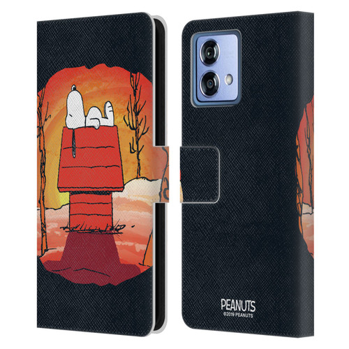 Peanuts Spooktacular Snoopy Leather Book Wallet Case Cover For Motorola Moto G84 5G