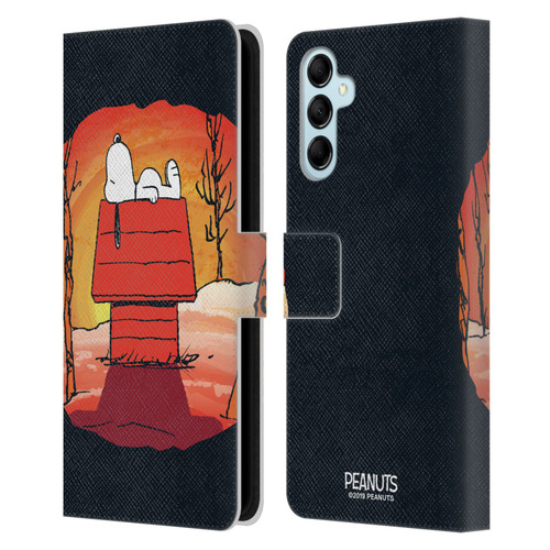 Peanuts Spooktacular Snoopy Leather Book Wallet Case Cover For Samsung Galaxy M14 5G