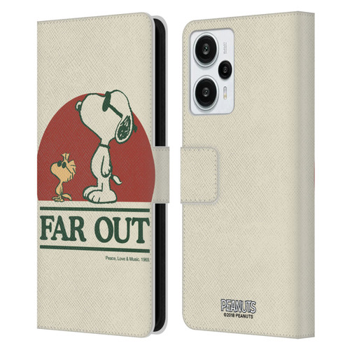 Peanuts Woodstock 50th Snoopy Woodstock Far Out Leather Book Wallet Case Cover For Xiaomi Redmi Note 12T