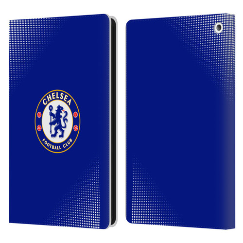 Chelsea Football Club Crest Halftone Leather Book Wallet Case Cover For Amazon Fire HD 8/Fire HD 8 Plus 2020