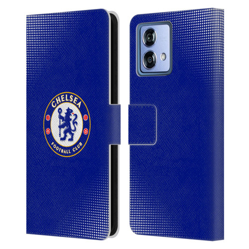Chelsea Football Club Crest Halftone Leather Book Wallet Case Cover For Motorola Moto G84 5G