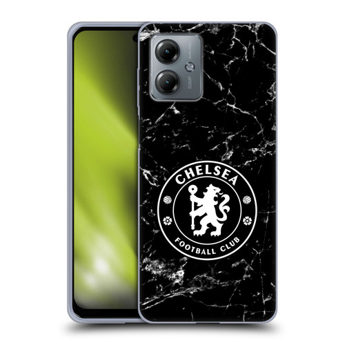 Chelsea Football Club Crest Black Marble Soft Gel Case for Motorola Moto G14