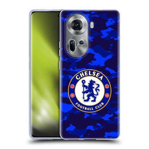 Chelsea Football Club Crest Camouflage Soft Gel Case for OPPO Reno11