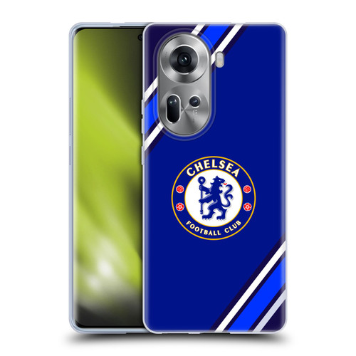 Chelsea Football Club Crest Stripes Soft Gel Case for OPPO Reno11