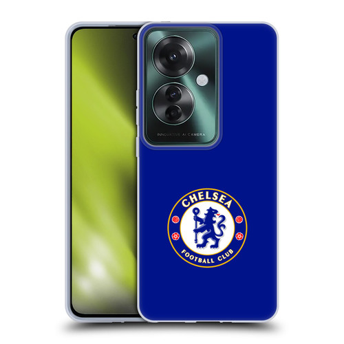 Chelsea Football Club Crest Plain Blue Soft Gel Case for OPPO Reno11 F 5G / F25 Pro 5G