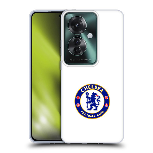 Chelsea Football Club Crest Plain White Soft Gel Case for OPPO Reno11 F 5G / F25 Pro 5G