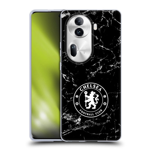 Chelsea Football Club Crest Black Marble Soft Gel Case for OPPO Reno11 Pro