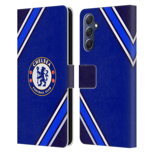 Chelsea Football Club Crest Stripes Leather Book Wallet Case Cover For Samsung Galaxy M54 5G
