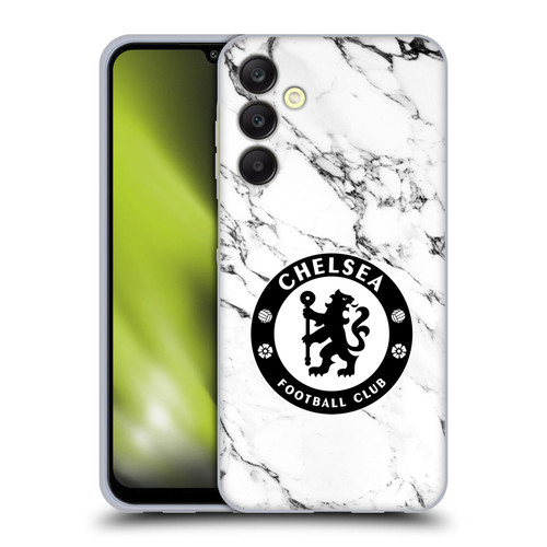 Chelsea Football Club Crest White Marble Soft Gel Case for Samsung Galaxy A25 5G