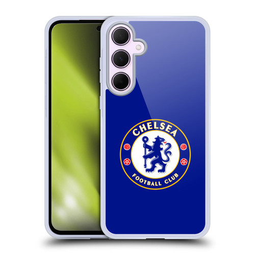 Chelsea Football Club Crest Plain Blue Soft Gel Case for Samsung Galaxy A35 5G