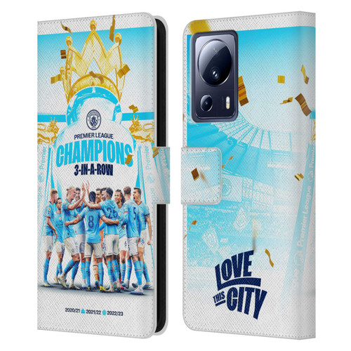 Manchester City Man City FC 2023 Champions Team Poster Leather Book Wallet Case Cover For Xiaomi 13 Lite 5G