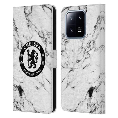 Chelsea Football Club Crest White Marble Leather Book Wallet Case Cover For Xiaomi 13 Pro 5G