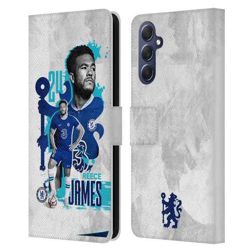 Chelsea Football Club 2022/23 First Team Reece James Leather Book Wallet Case Cover For Samsung Galaxy M54 5G