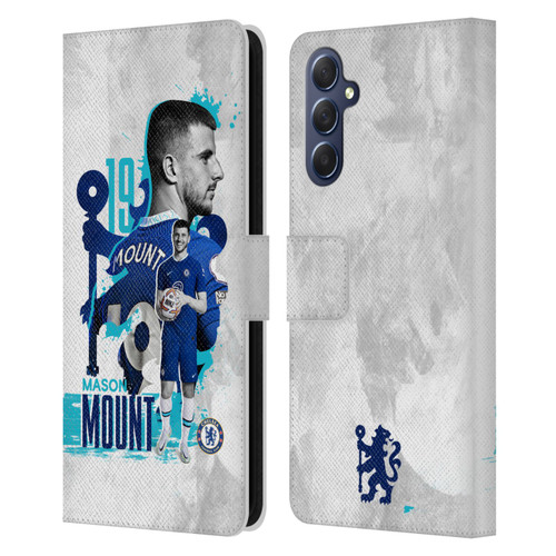 Chelsea Football Club 2022/23 First Team Mason Mount Leather Book Wallet Case Cover For Samsung Galaxy M54 5G