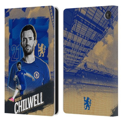 Chelsea Football Club 2023/24 First Team Ben Chilwell Leather Book Wallet Case Cover For Amazon Fire 7 2022