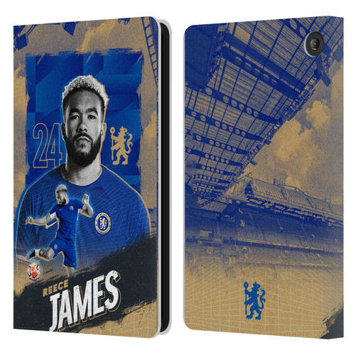 Chelsea Football Club 2023/24 First Team Reece James Leather Book Wallet Case Cover For Amazon Fire 7 2022