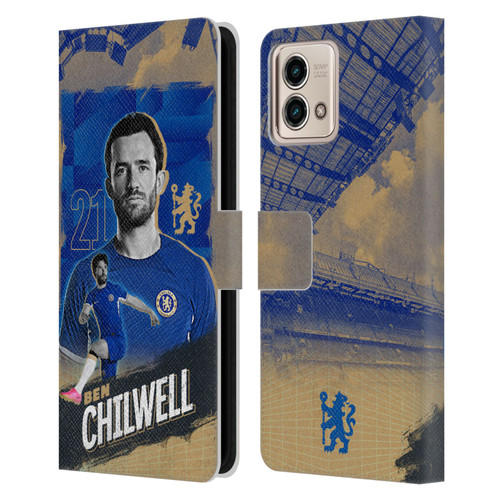 Chelsea Football Club 2023/24 First Team Ben Chilwell Leather Book Wallet Case Cover For Motorola Moto G Stylus 5G 2023