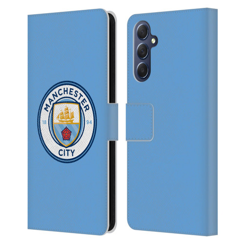 Manchester City Man City FC Badge Blue Full Colour Leather Book Wallet Case Cover For Samsung Galaxy M54 5G