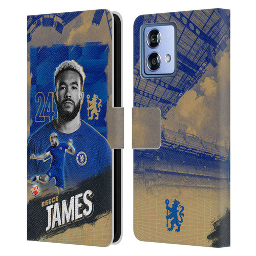 Chelsea Football Club 2023/24 First Team Reece James Leather Book Wallet Case Cover For Motorola Moto G84 5G