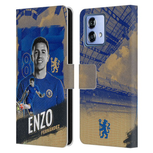 Chelsea Football Club 2023/24 First Team Enzo Fernández Leather Book Wallet Case Cover For Motorola Moto G84 5G