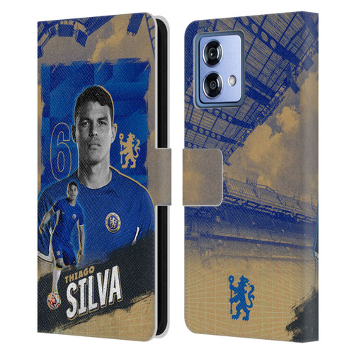Chelsea Football Club 2023/24 First Team Thiago Silva Leather Book Wallet Case Cover For Motorola Moto G84 5G