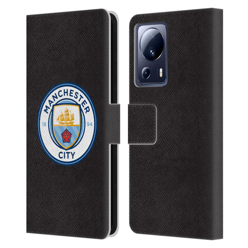 Manchester City Man City FC Badge Black Full Colour Leather Book Wallet Case Cover For Xiaomi 13 Lite 5G