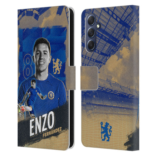 Chelsea Football Club 2023/24 First Team Enzo Fernández Leather Book Wallet Case Cover For Samsung Galaxy M54 5G