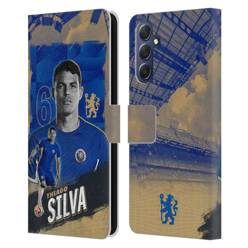 Chelsea Football Club 2023/24 First Team Thiago Silva Leather Book Wallet Case Cover For Samsung Galaxy M54 5G