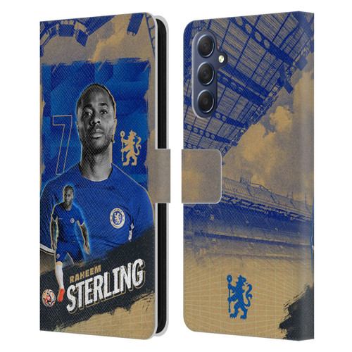 Chelsea Football Club 2023/24 First Team Raheem Sterling Leather Book Wallet Case Cover For Samsung Galaxy M54 5G