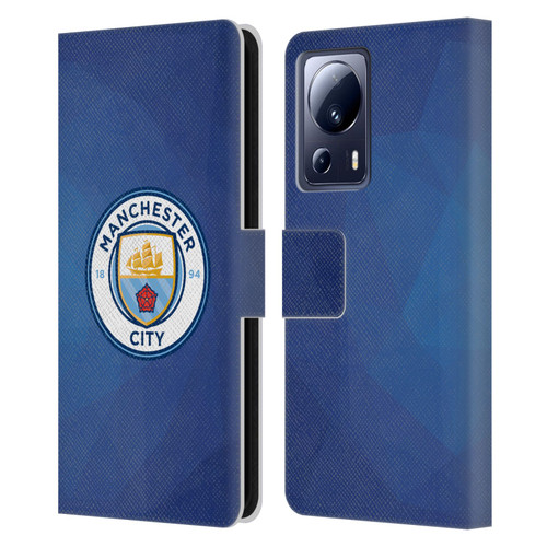 Manchester City Man City FC Badge Geometric Obsidian Full Colour Leather Book Wallet Case Cover For Xiaomi 13 Lite 5G
