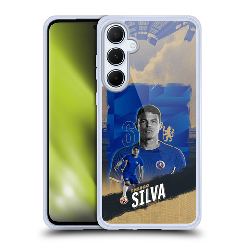 Chelsea Football Club 2023/24 First Team Thiago Silva Soft Gel Case for Samsung Galaxy A55 5G