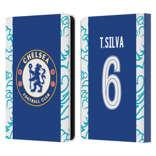 Chelsea Football Club 2022/23 Players Home Kit Thiago Silva Leather Book Wallet Case Cover For Amazon Kindle Paperwhite 5 (2021)