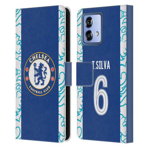 Chelsea Football Club 2022/23 Players Home Kit Thiago Silva Leather Book Wallet Case Cover For Motorola Moto G84 5G