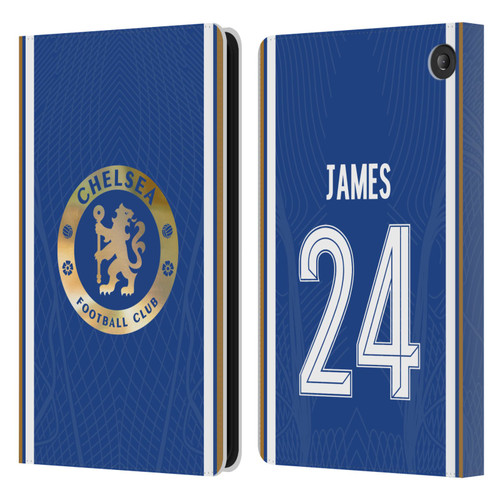 Chelsea Football Club 2023/24 Players Home Kit Reece James Leather Book Wallet Case Cover For Amazon Fire 7 2022