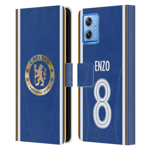 Chelsea Football Club 2023/24 Players Home Kit Enzo Fernández Leather Book Wallet Case Cover For Motorola Moto G54 5G