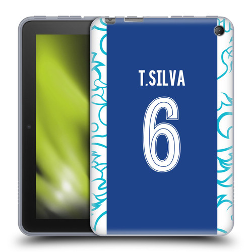Chelsea Football Club 2022/23 Players Home Kit Thiago Silva Soft Gel Case for Amazon Fire 7 2022