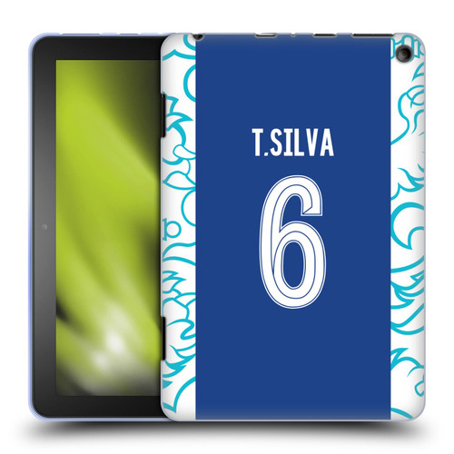 Chelsea Football Club 2022/23 Players Home Kit Thiago Silva Soft Gel Case for Amazon Fire HD 8/Fire HD 8 Plus 2020