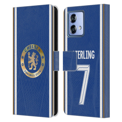 Chelsea Football Club 2023/24 Players Home Kit Raheem Sterling Leather Book Wallet Case Cover For Motorola Moto G84 5G